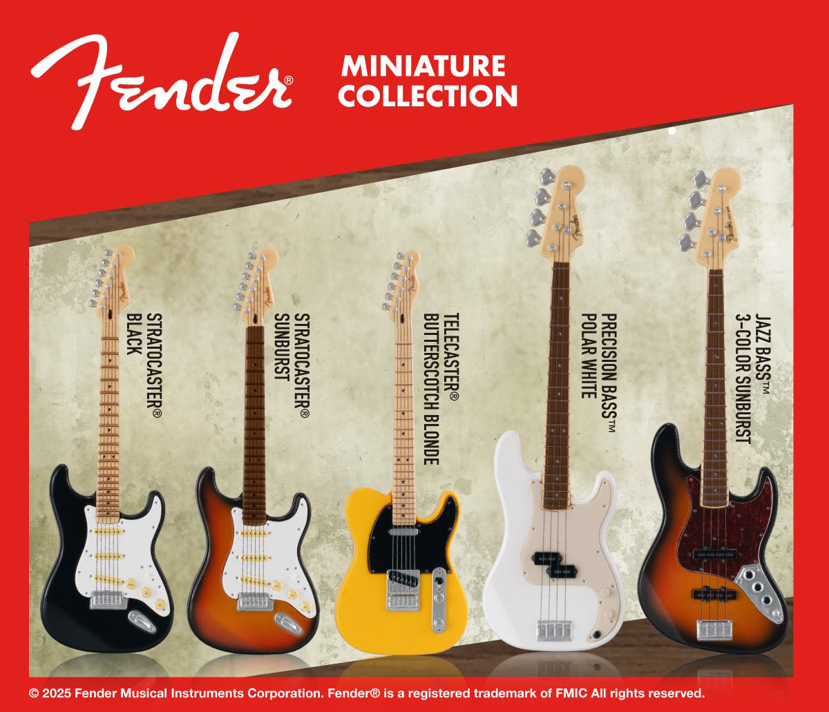 Fender Miniature Guiter STRATOCASTER BLACK Fender Official Miniature from Japan