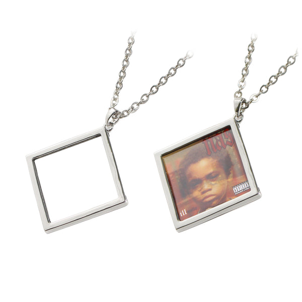 Dress-up metal frame necklace for miniature vinyl ミニチュアレコード専用 着せ替えメタルフレームネックレス