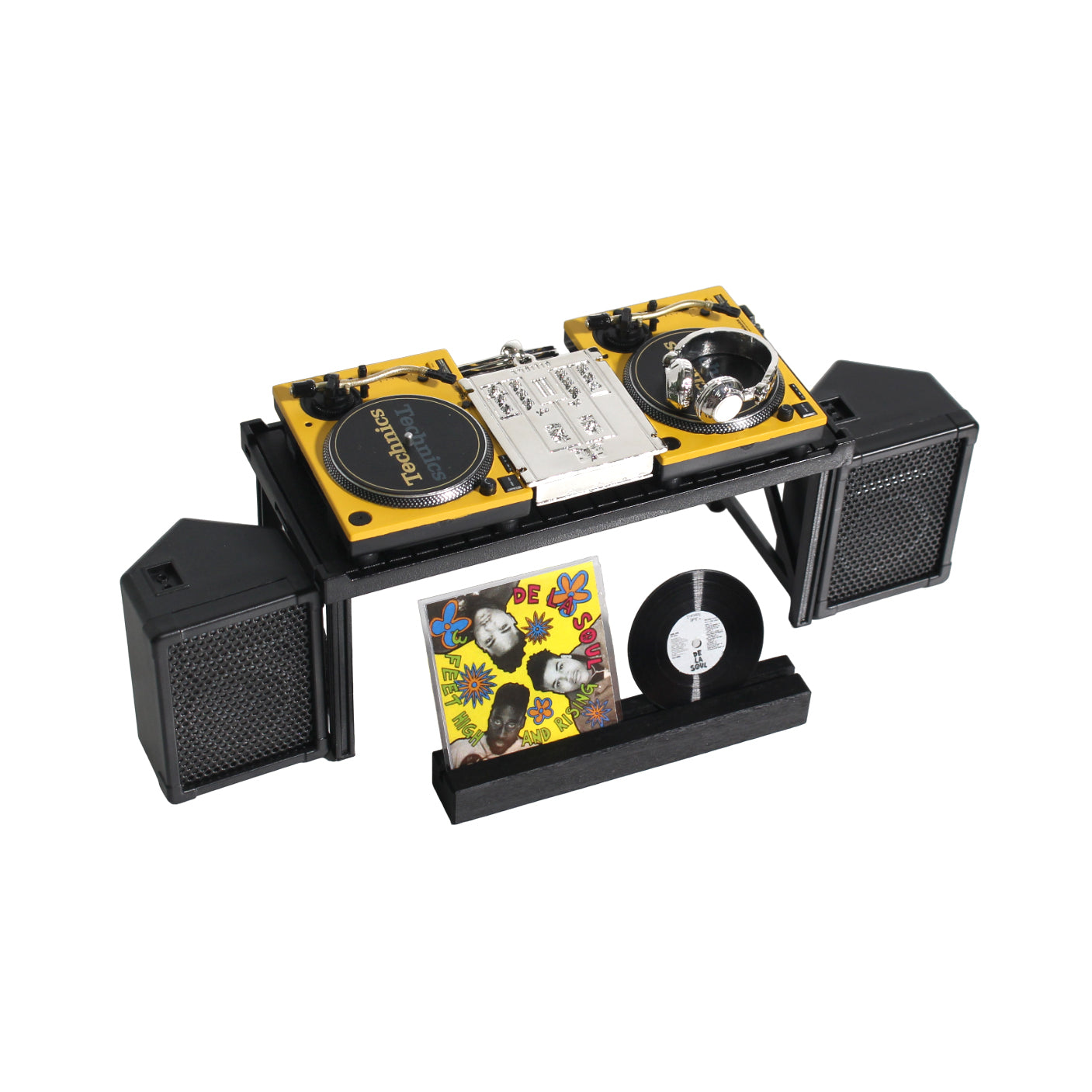 TECHNICS SL-1200M7L, SPEAKER, MIXIER &amp; HEADPHONE KEYCHAIN ​​SET [Miniature turntable diorama]