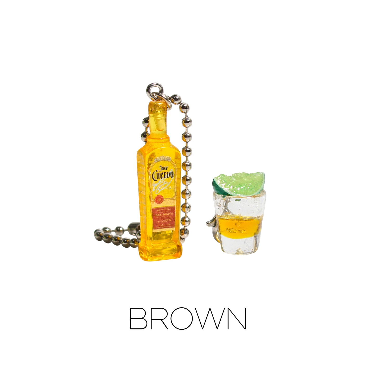 Miniature tequila-shaped keychain