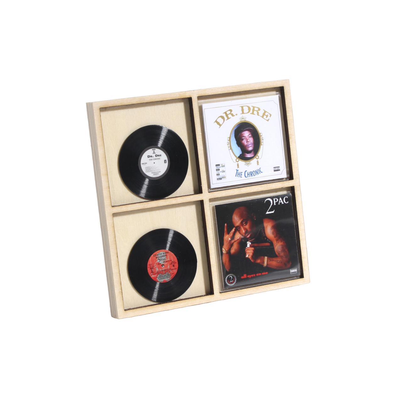 Wooden box and Desktop stand set for miniature records【ミニチュアレコード専用 ウッドカラーボックス ＆ 卓上スタンドのセット】