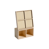 Wooden box and Desktop stand set for miniature records【ミニチュアレコード専用 ウッドカラーボックス ＆ 卓上スタンドのセット】