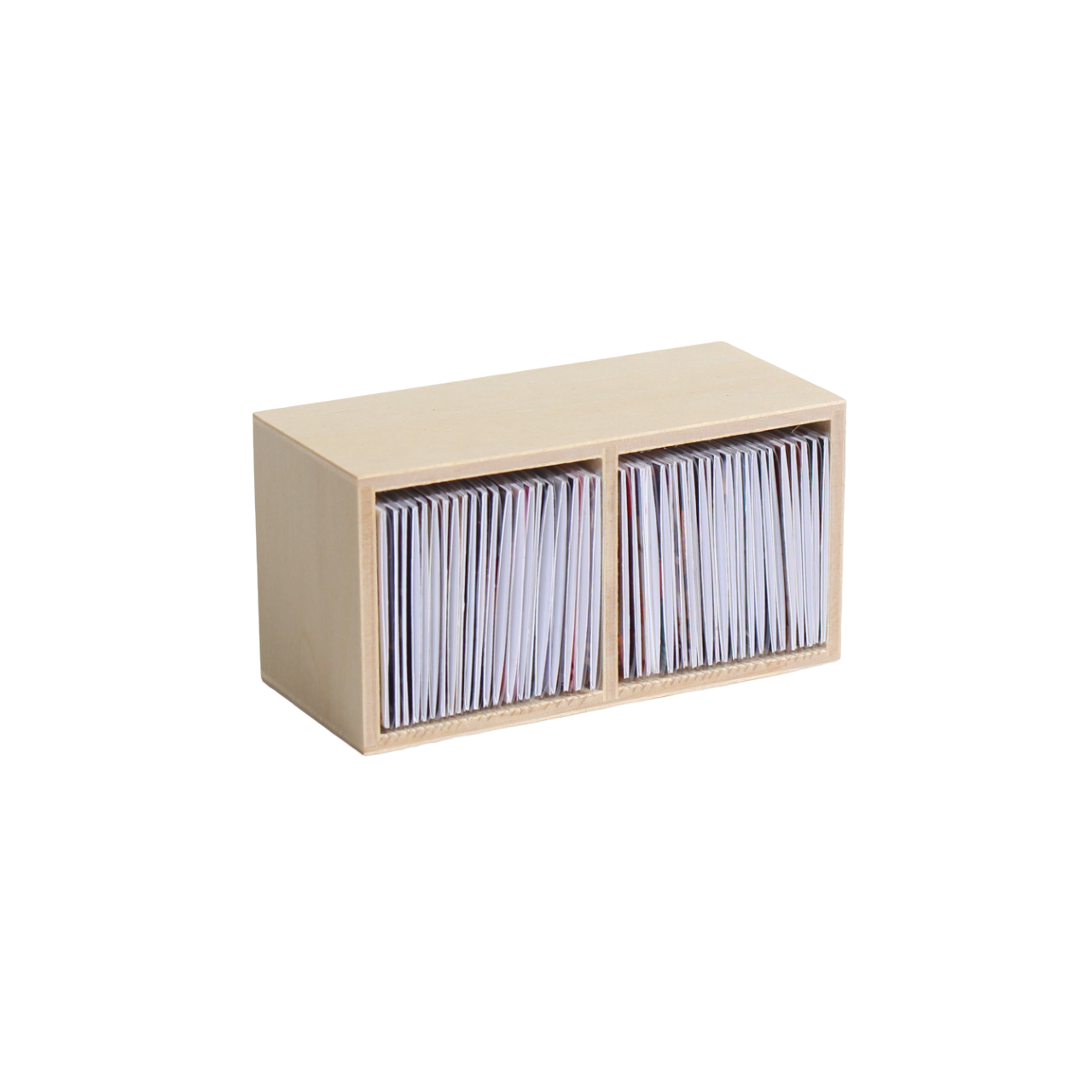 2SET OF WOODEN BOX FOR MINIATURE VINYL RECORDS [Set of 2 wooden color boxes for miniature records]