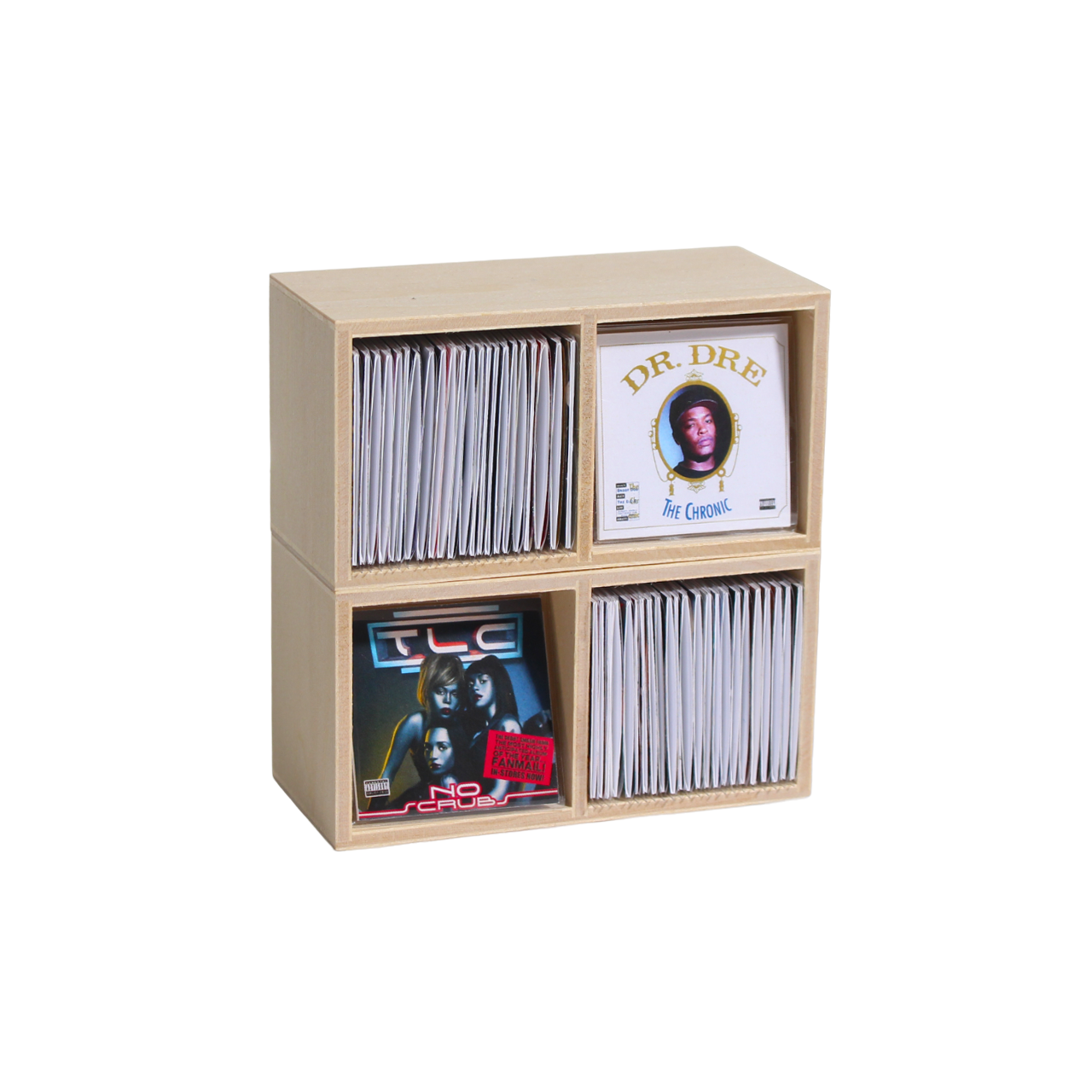 2SET OF WOODEN BOX FOR MINIATURE VINYL RECORDS [Set of 2 wooden color boxes for miniature records]