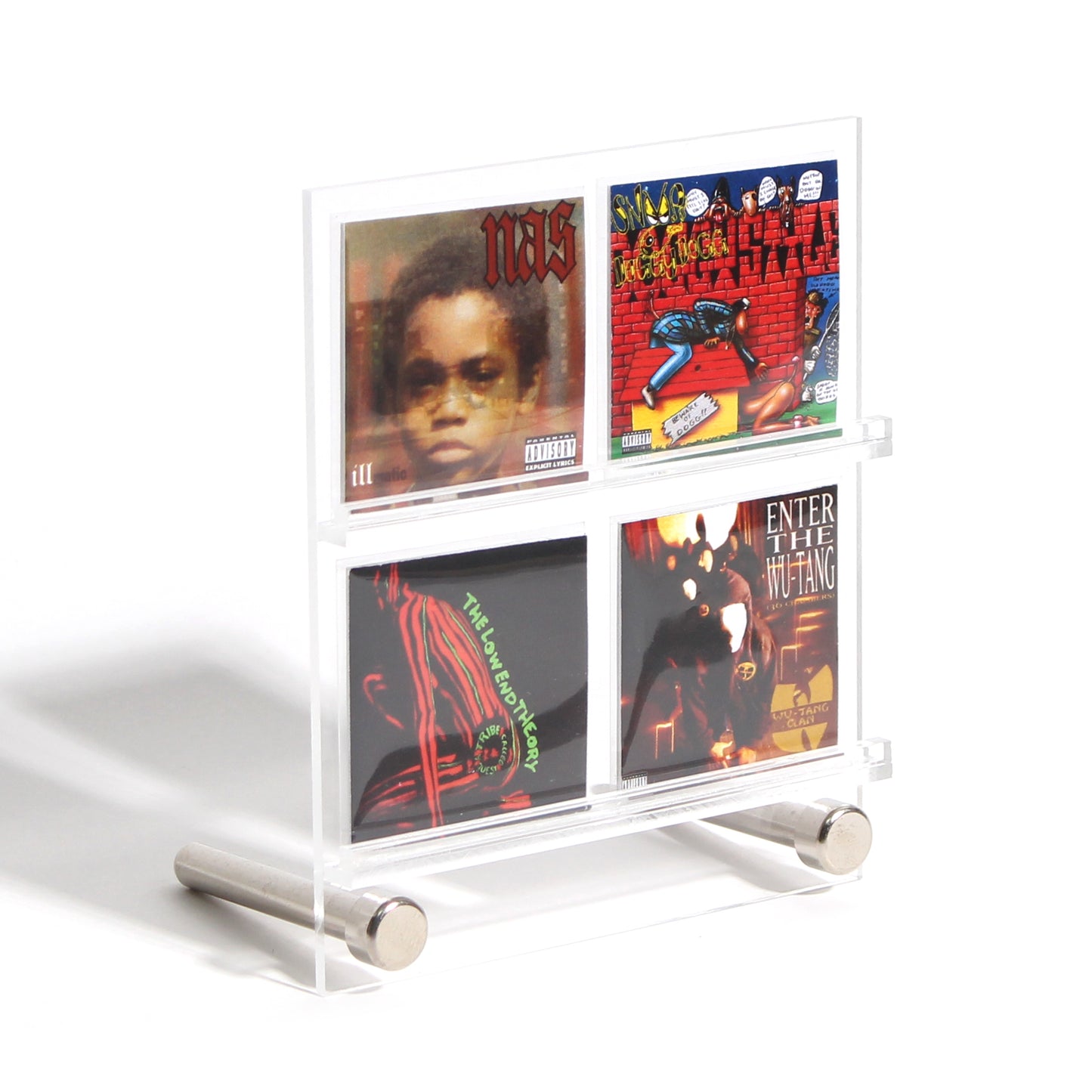 A set of 4 miniature vinyl of your choice comes with Acrylic showcase stand あなたのお好きなミニチュアレコードを4枚セットで