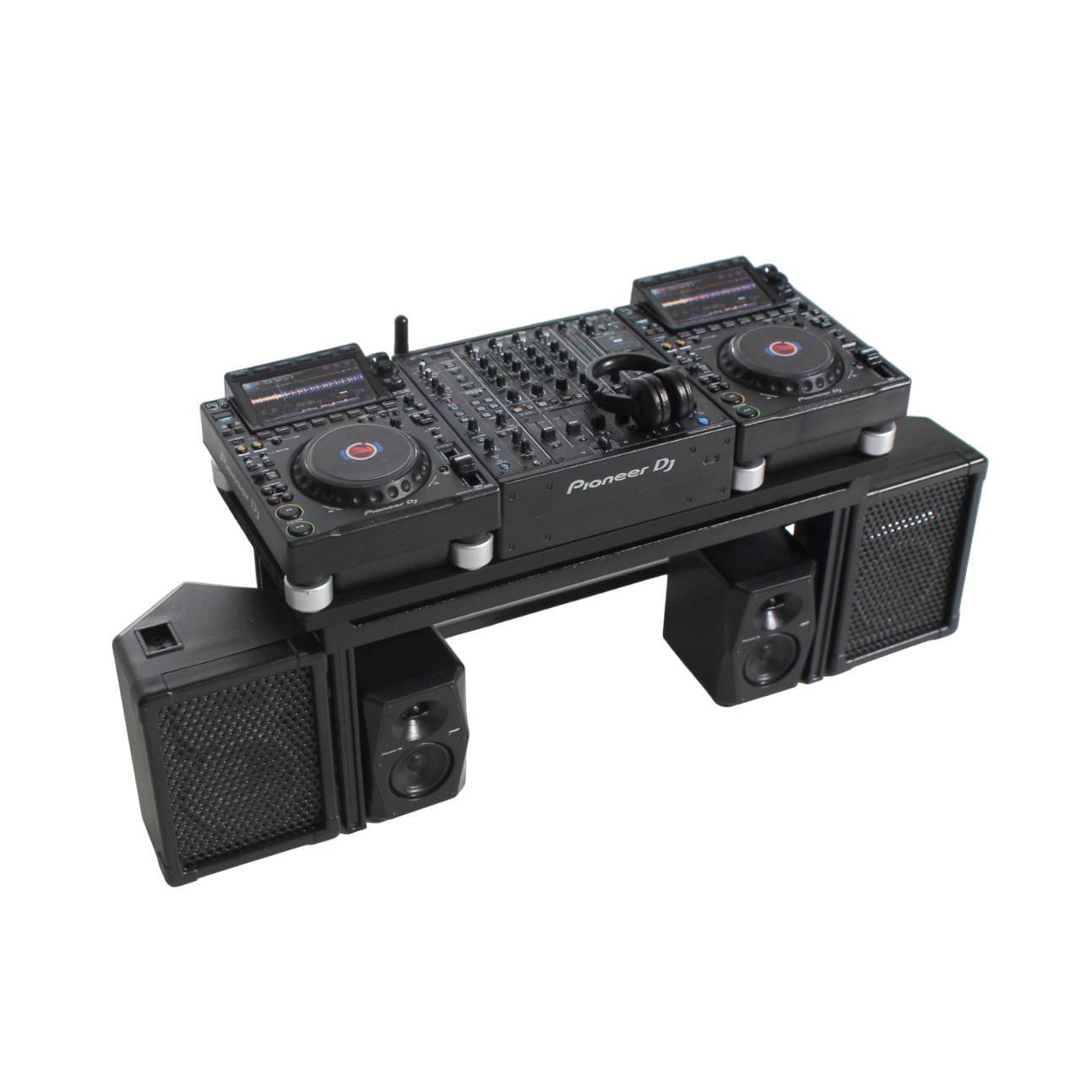 PIONEER CDJ, MIXER, HEADPHONE and SPEAKER SET [Miniature Professional DJ multi player set]