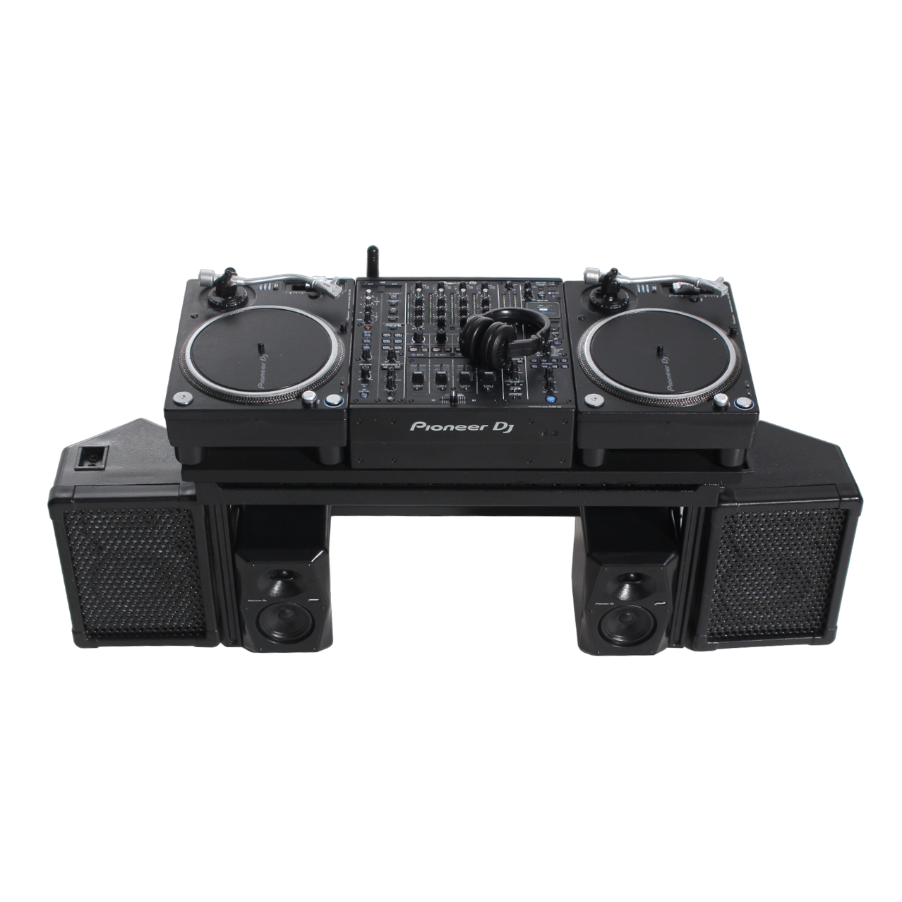 PIONEER TURNTABLE, MIXER, HEADPHONE and SPEAKER SET [Miniature Professional DJ multi player set]