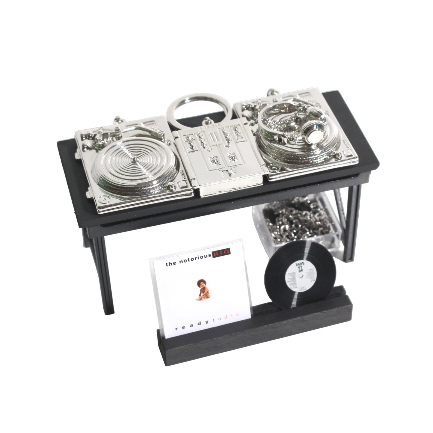 TECHNICS TURNTABLE, MIXER, HEADPHONE AND DESK SET 【Miniature DJ accessories set】