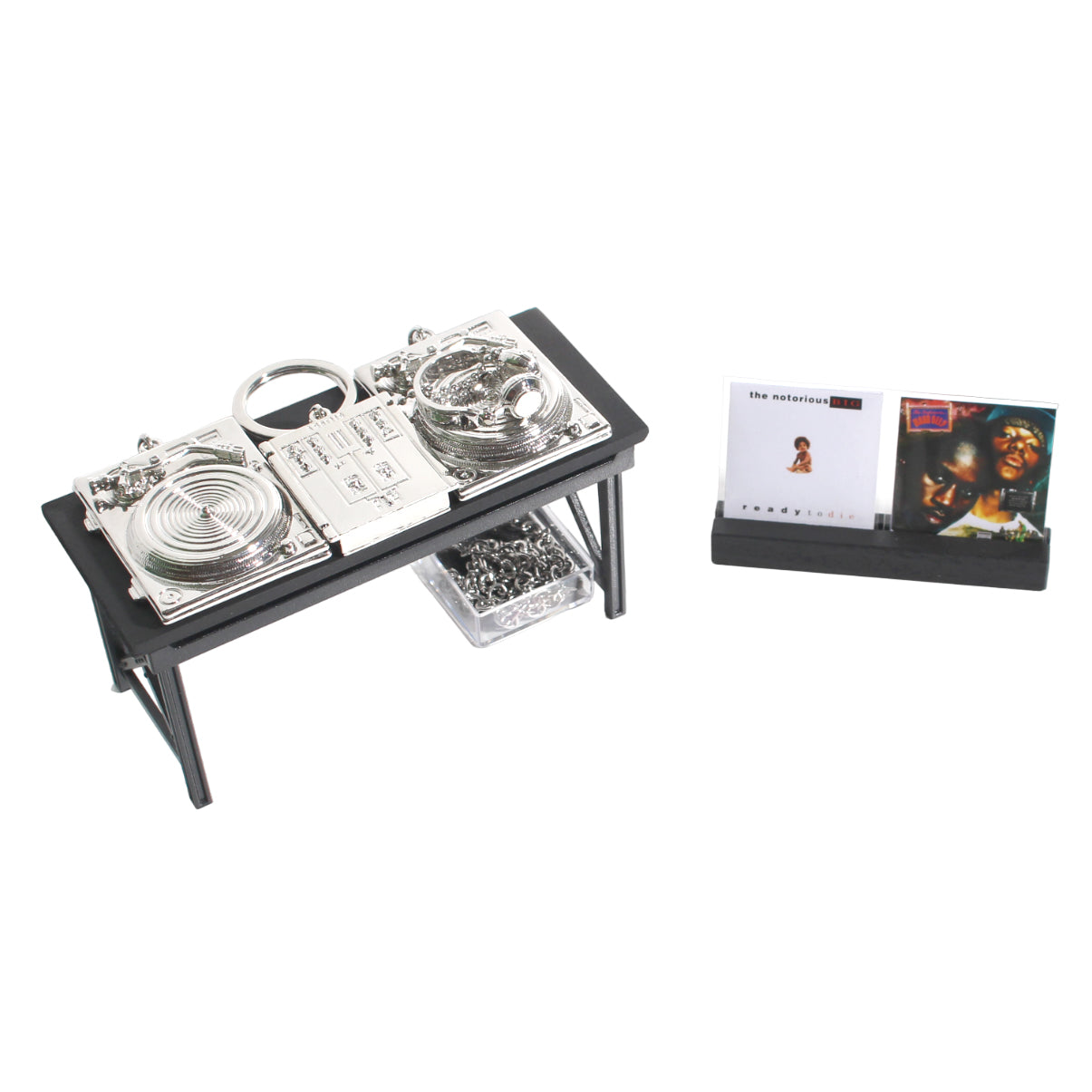 TECHNICS TURNTABLE, MIXER, HEADPHONE AND DESK SET 【Miniature DJ accessories set】