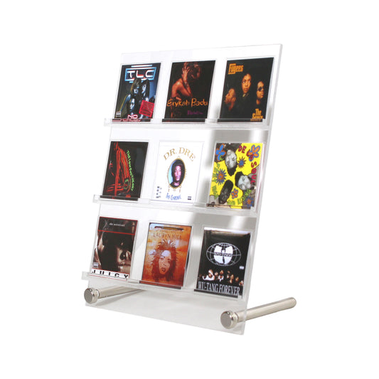 Acrylic showcase stand for miniature records Acrylic showcase stand for miniature records