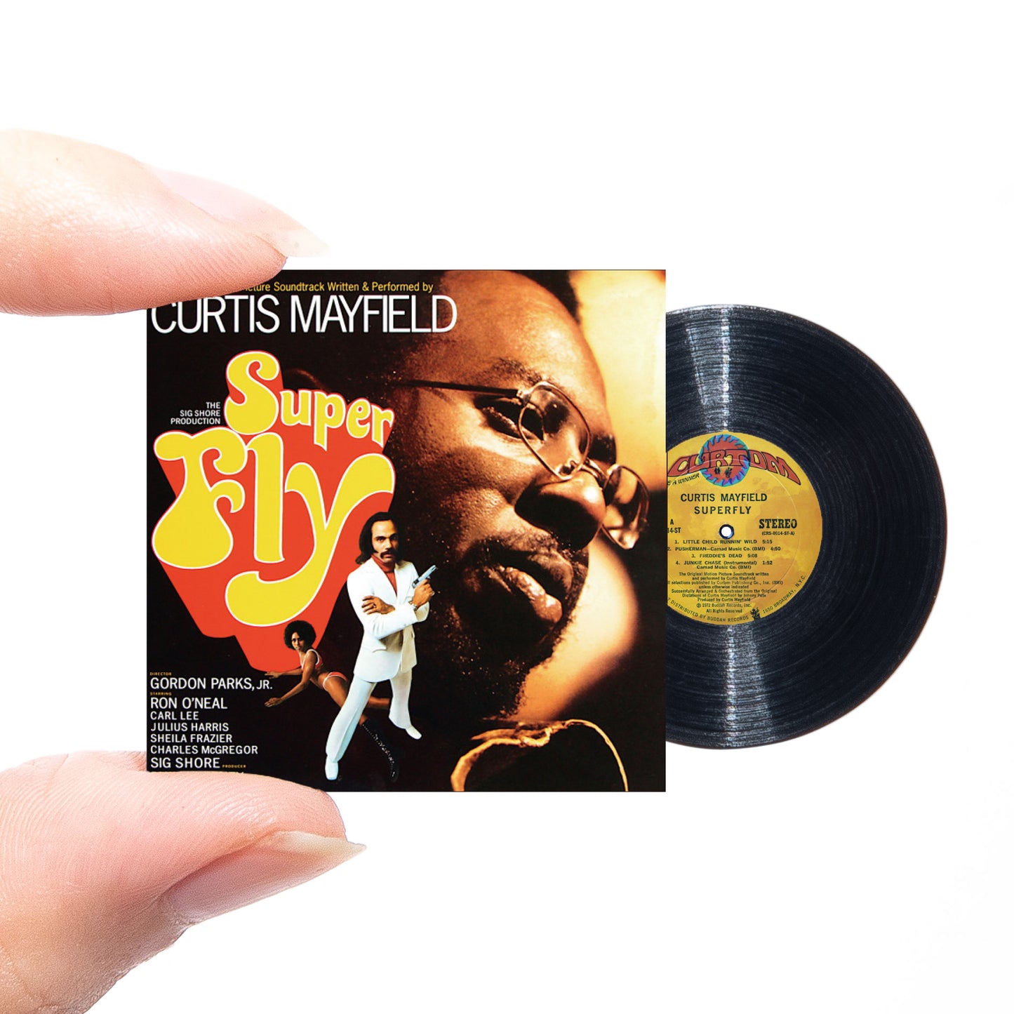 Curtis Mayfield Superfly 【MINIATURE VINYL FRAME ACCESSORIES】ミニチュアレコード フレームアクセサリー