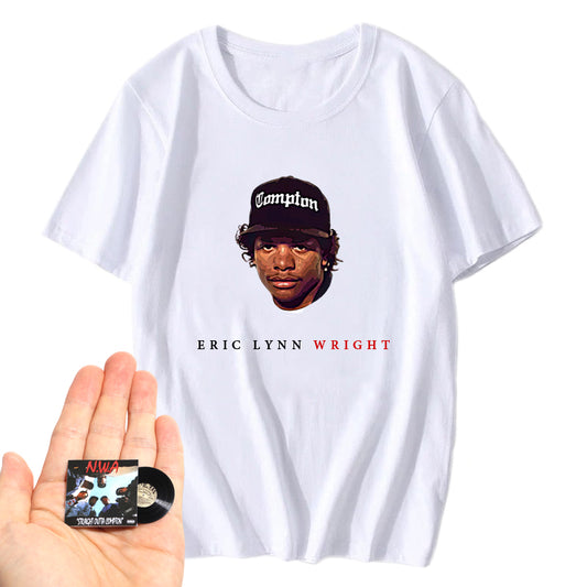 EAZY-E NWA ILLUSTED T-SHIRT AND MINIATURE VINYL