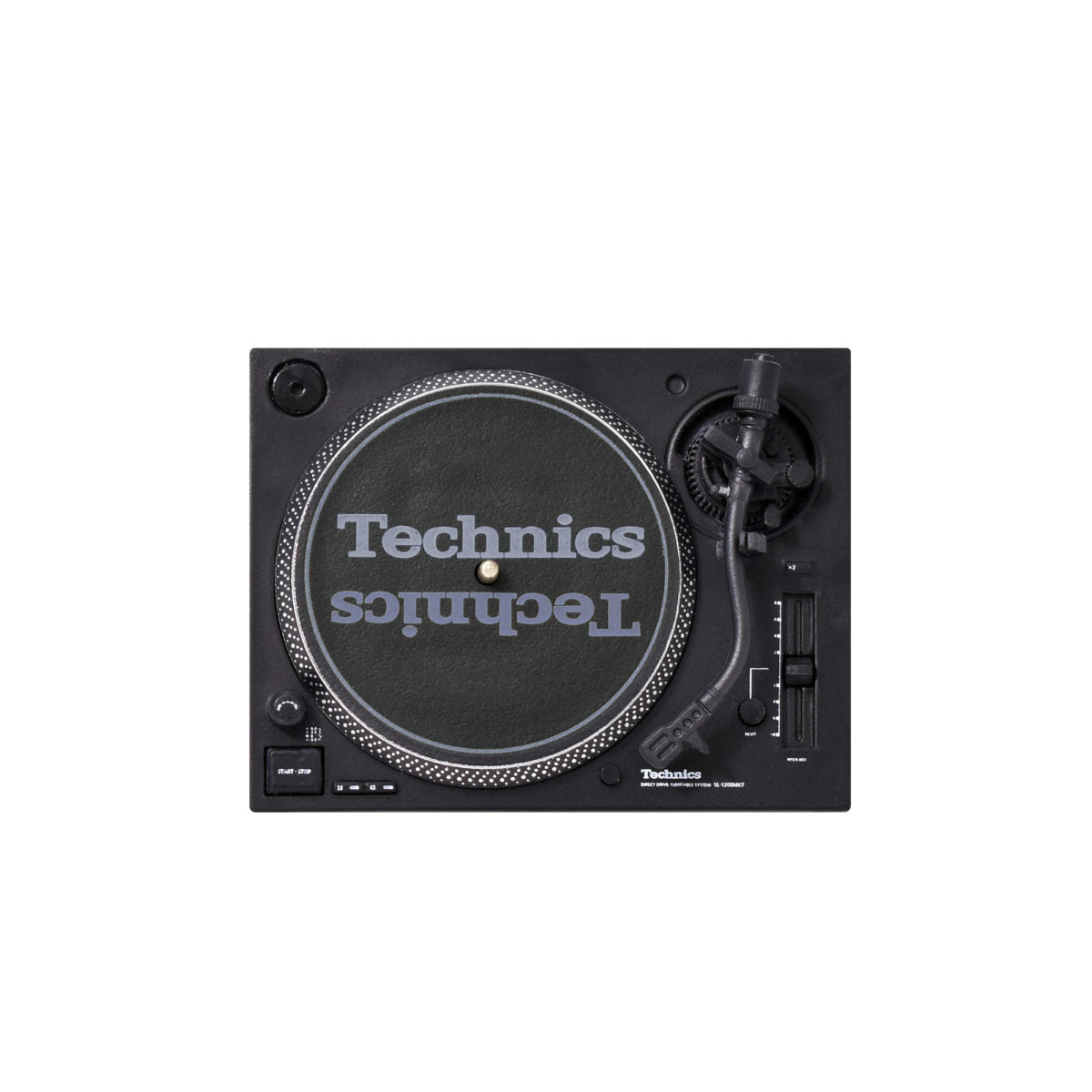 Technics miniature SL-1200MK7 set Turntable, Mixer, Headphones, Speakers, and Desk with vinyl display