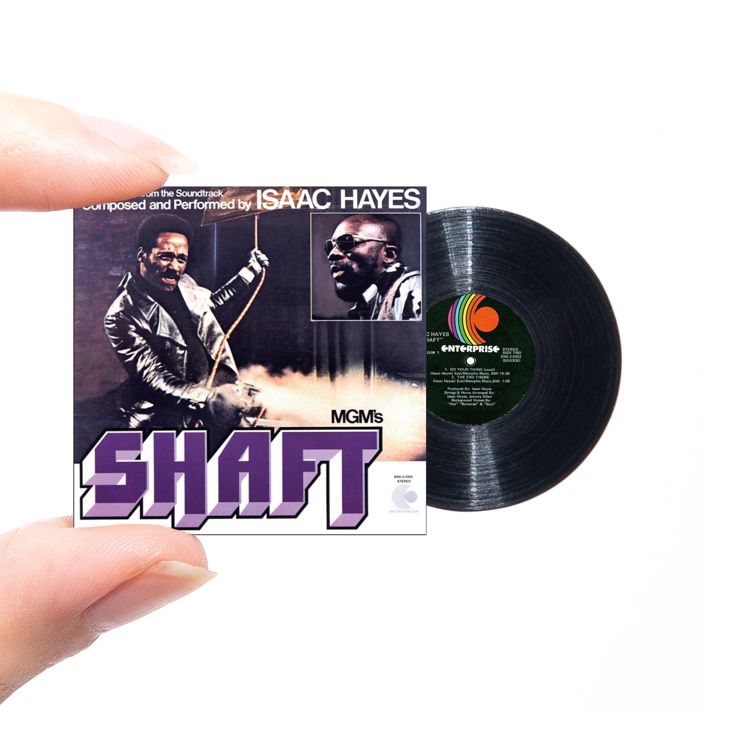 Isaac Hayes Shaft 【MINIATURE VINYL FRAME ACCESSORIES】ミニチュアレコード フレームアクセサリー