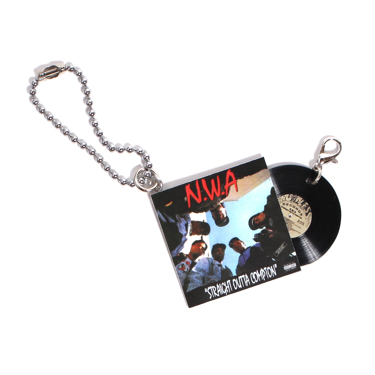 NWA STRAIGHT OUTTA COMPTON [KEY CHAIN ​​HIPHOP RECORD]