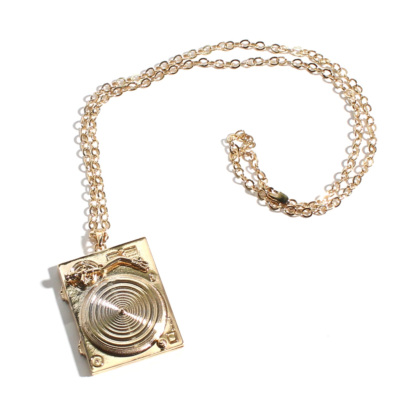 MINIATURE TECHNICS TURNTABLE NECKLACE Miniature turntable necklace