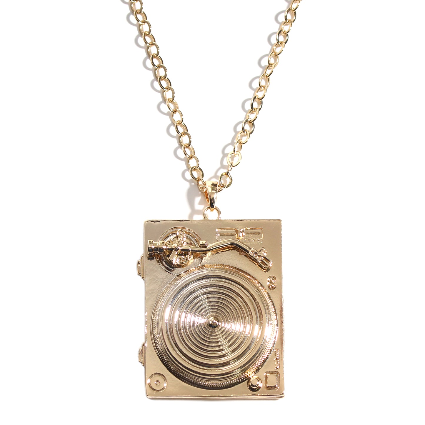 MINIATURE TECHNICS TURNTABLE NECKLACE Miniature turntable necklace