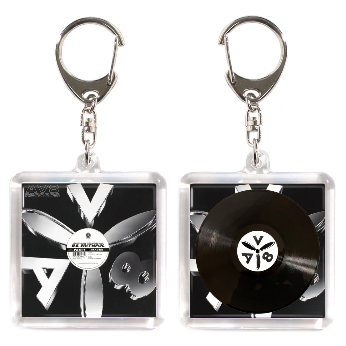 AV8 RECORDS PARTY TRACKS FATMAN SCOOP【ACRYLIC KEY CHAIN MINIATURE HIPHOP VINYL】